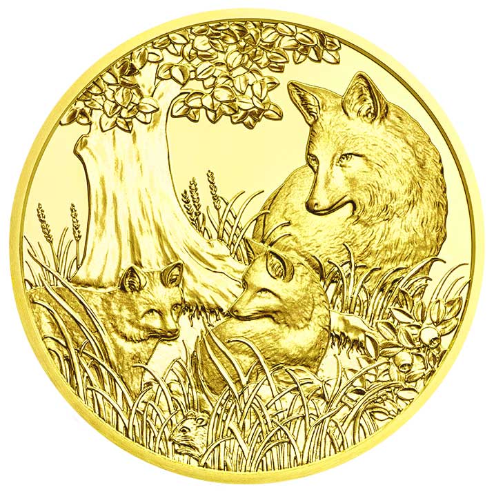 100 Euro Goldmünze Der Fuchs Bildseite 100 Euro Goldmünze Der Fuchs