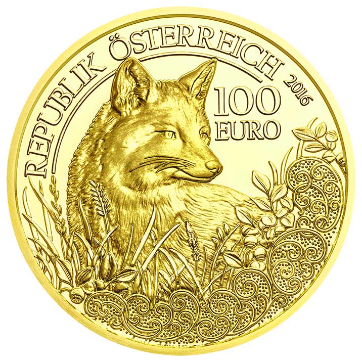100 Euro Goldmünze Der Fuchs Wertseite 100 Euro Goldmünze Der Fuchs