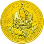 100 Euro Goldmünze Die österreichische Kaiserkrone Wertseite