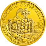 100 Euro Goldmünze Krone des hl. röm. Reiches Wertseite e1327831020778 Goldeuro Österreich