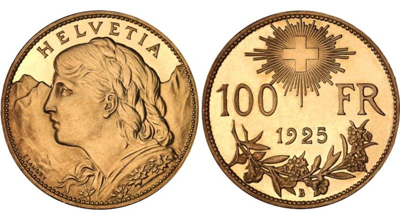 800px 100 CHF Vreneli 1925 Goldvreneli