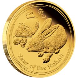 2559 2011 Year of the Rabbit Gold Proof Coin Reverse Australischer Lunar