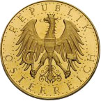 100 Schilling Revers 1. Republik 100 Schilling Goldmünze
