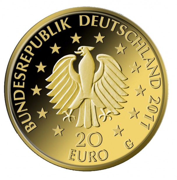 Deutscher Wald Buche 2011 Revers 608x617 Zweite Goldmünze deutscher Wald   Buche