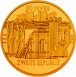 1000 Schilling Goldmünze 50 Jahre 2. Republik Bildseite e1327435067243 Schilling Goldmünzen