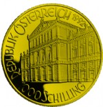 1000 Schilling Goldmünze Johann Strauß Wertseite e1327435284583 Schilling Goldmünzen