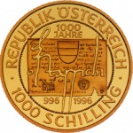 1000 Schilling Goldmünze Ostarrichi Wertseite e1327435105136 Schilling Goldmünzen
