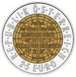 25 Euro Niob Europäische Satellitennavitgation Wertseite e1330501880204 Österreichische Bimetallmünzen