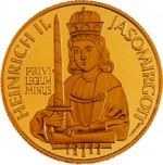 500 Schilling Goldmünze Heinrich II. Jasomirgott Bildseite e1327435044711 Schilling Goldmünzen