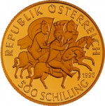 500 Schilling Goldmünze Heinrich II. Jasomirgott Wertseite e1327435057514 Schilling Goldmünzen