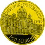 500 Schilling Goldmünze Rudolf II. Wertseite e1327434926510 Schilling Goldmünzen