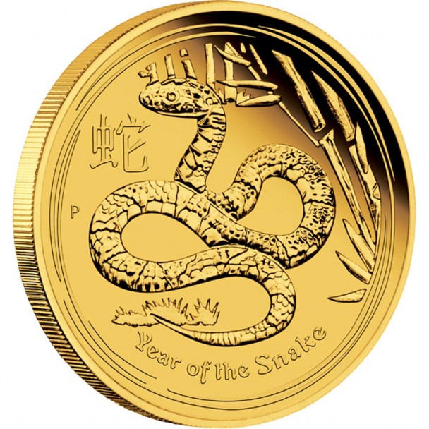 3097 2013 Year of the Snake Gold Proof Coin Reverse 608x608 2013 Jahr der Schlange Australischer Lunar Bildseite