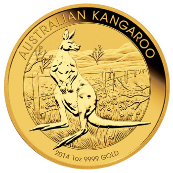 Australian Kangaroo Goldmünze Bildseite Australian Kangaroo