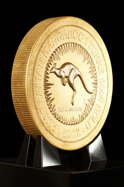 Australian Kangaroo Goldmünze Größte Goldmünze der Welt auf Europatournee