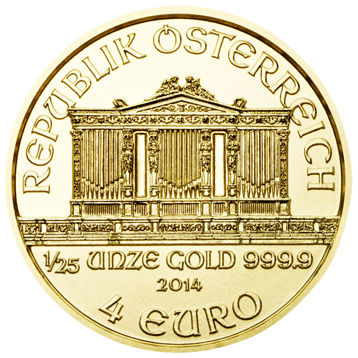 Wiener Philharmoniker Goldmünze Wertseite 1 25 Unze 25 Jahre Wiener Philharmoniker Goldmünzen